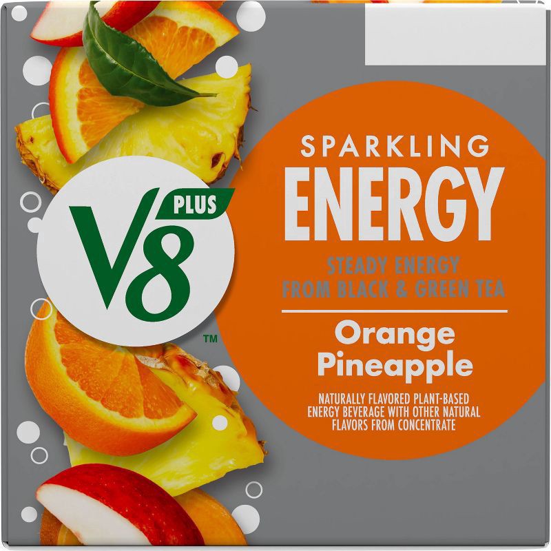 slide 2 of 7, V8 Sparkling Orange Pineapple Juice Energy Drink, 46 fl oz