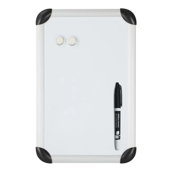 slide 1 of 4, FORAY Mini Magnetic Dry-Erase Board with Aluminum Frame, White Board, Silver Frame, 11 in x 17 in