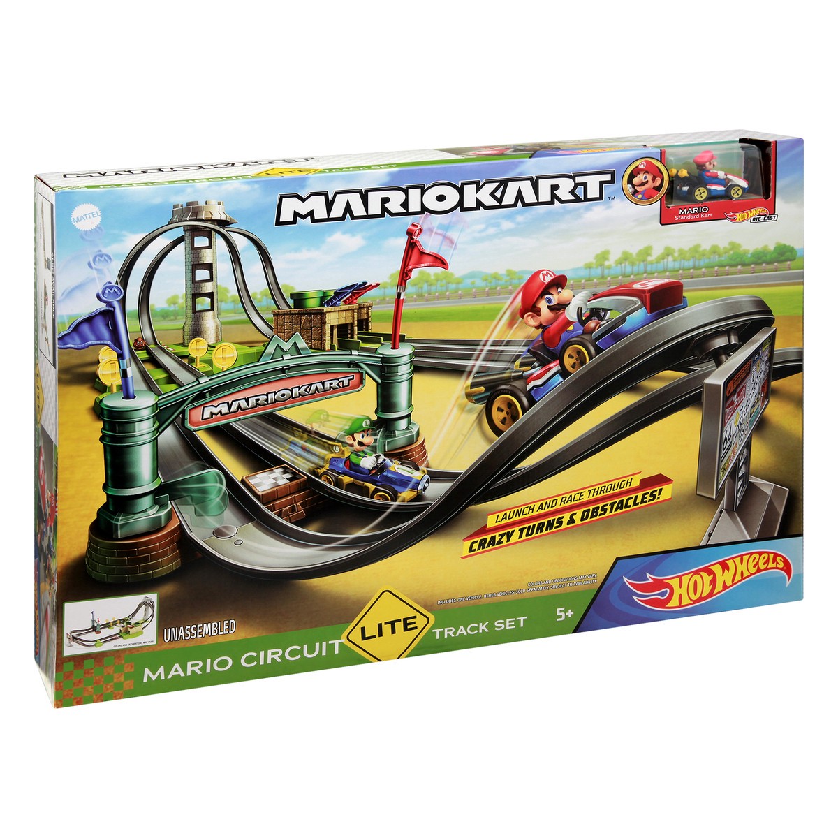 slide 5 of 11, Hot Wheels Mario Kart Mario Circuit Lite Track Set 1 ea, 1 ea