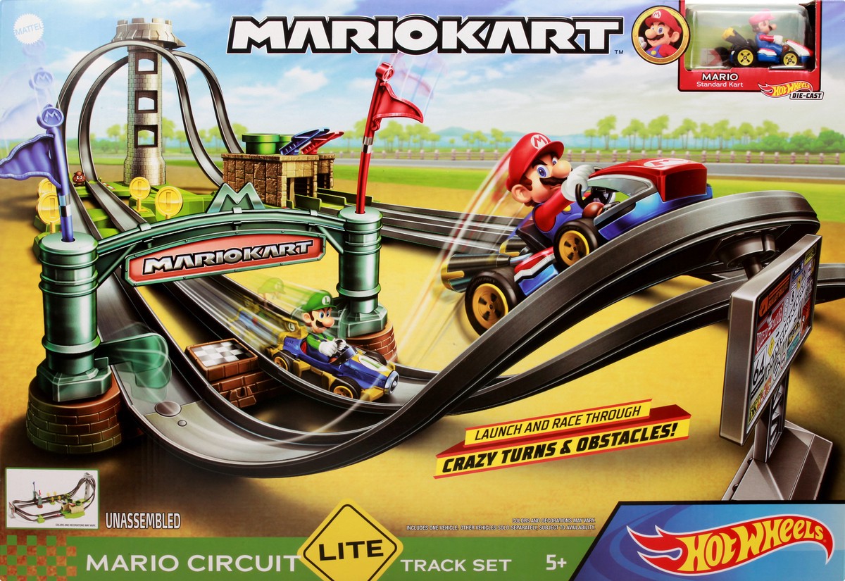 slide 8 of 11, Hot Wheels Mario Kart Mario Circuit Lite Track Set 1 ea, 1 ea