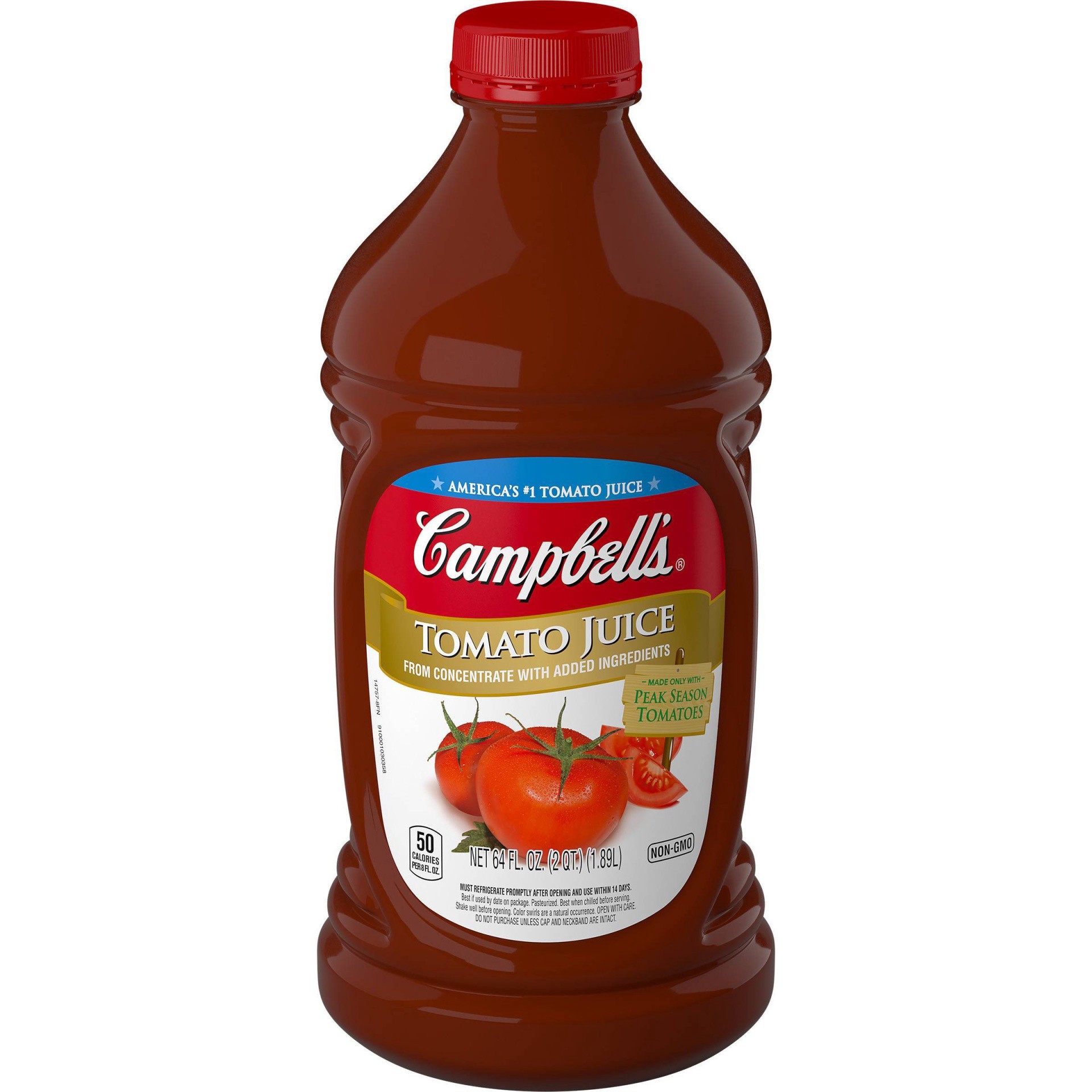 slide 1 of 5, Campbell's Tomato Juice, 100% Tomato Juice, 64 oz Bottle, 64 oz