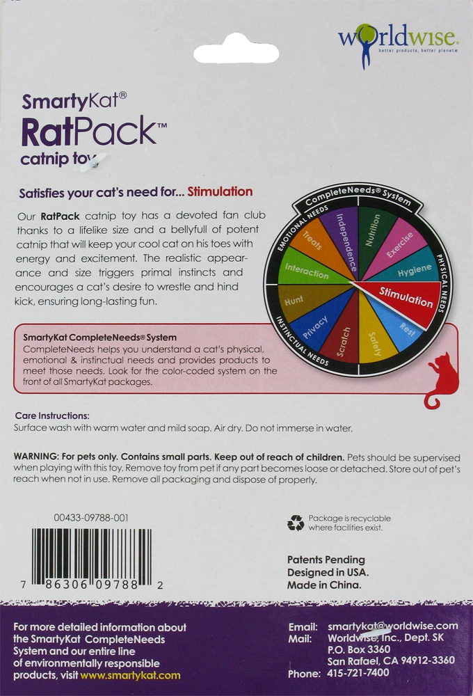 slide 3 of 4, SmartyKat Ratpack Cat Toy, 1 ct