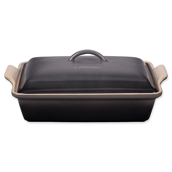 slide 1 of 1, Le Creuset Covered Rectangular Casserole Dish - Oyster, 4 qt