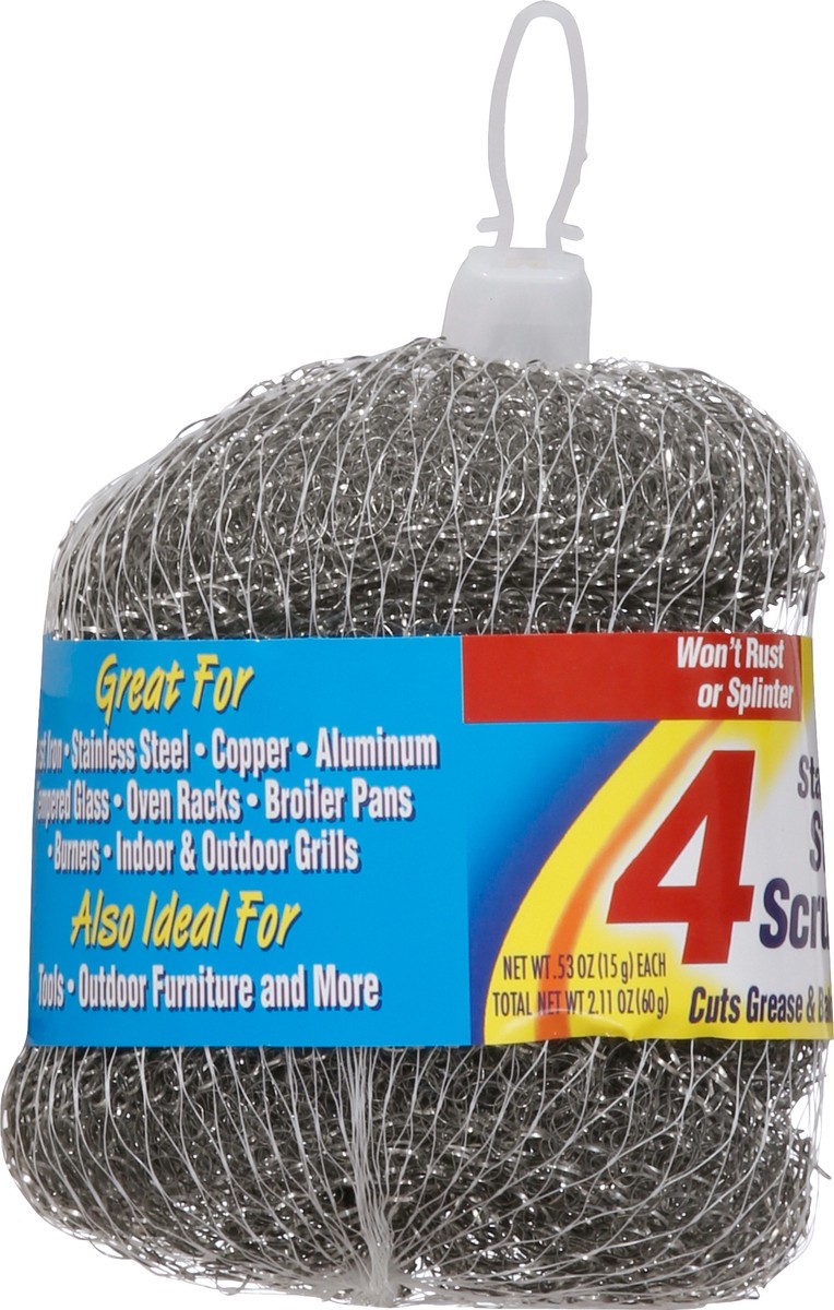 slide 4 of 11, PowerHouse Stainless Steel Srubbers 4 - 0.53 oz Scrubbers, 1 ct