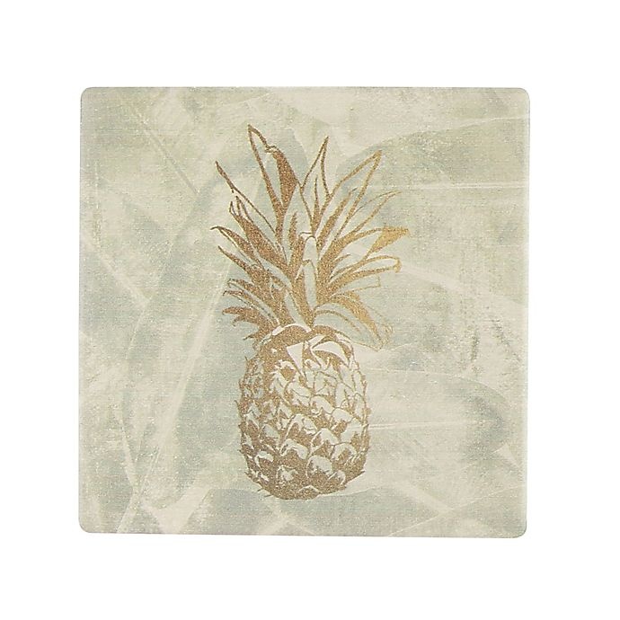 slide 1 of 1, Thirstystone Occasions Pineapple On Cream Square Coaster, 1 ct