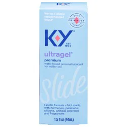 K-Y Ultragel Lube, Personal Lubricant, NEW Water-Based Formula, Safe for Anal Sex, Safe to Use with Latex Condoms, For Men, Women and Couples, Body Friendly 1.5 FL OZ