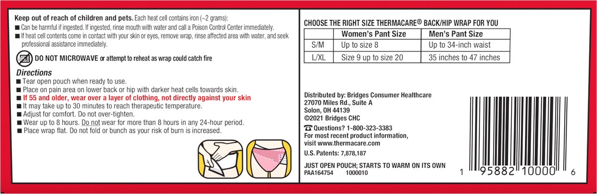 slide 11 of 11, Thermacare Lower Back & Hip Pain Relief Small & Mediumium Patch, 2 ct