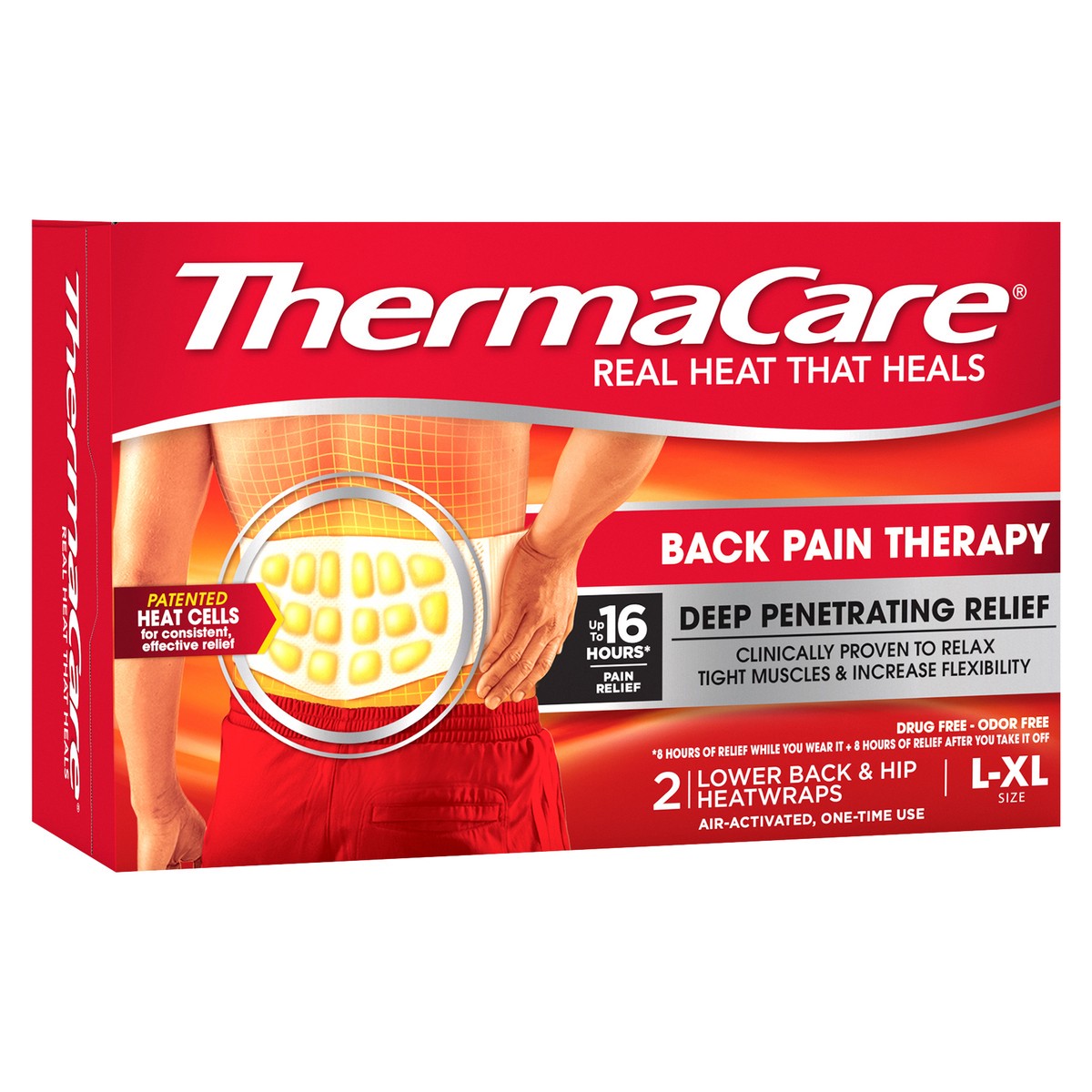 slide 5 of 11, Thermacare Lower Back & Hip Pain Relief Small & Mediumium Patch, 2 ct