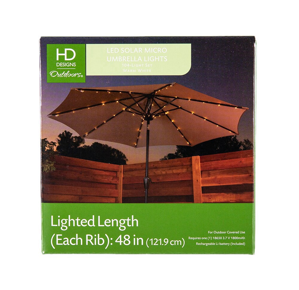 slide 2 of 3, Hd Outdoors Solar Micro Led Umbrella Lights, 1 ct