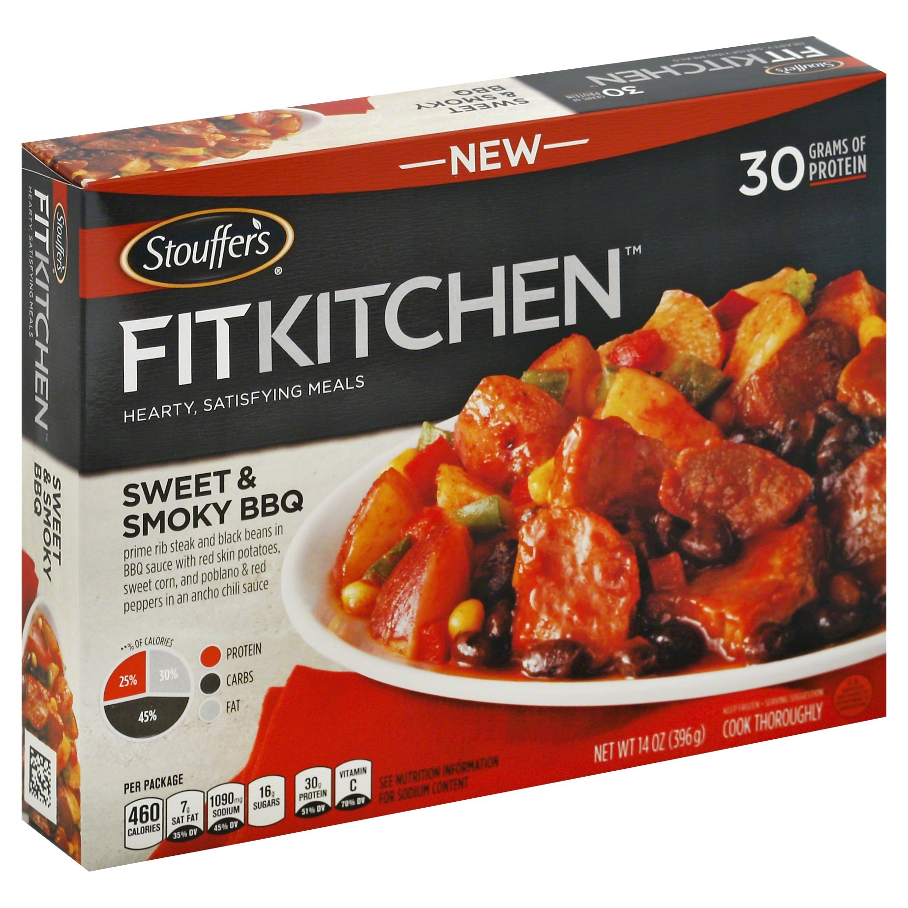 slide 1 of 8, Stouffer's Fit Kitchen Sweet And Smoky Bbq, 14 oz