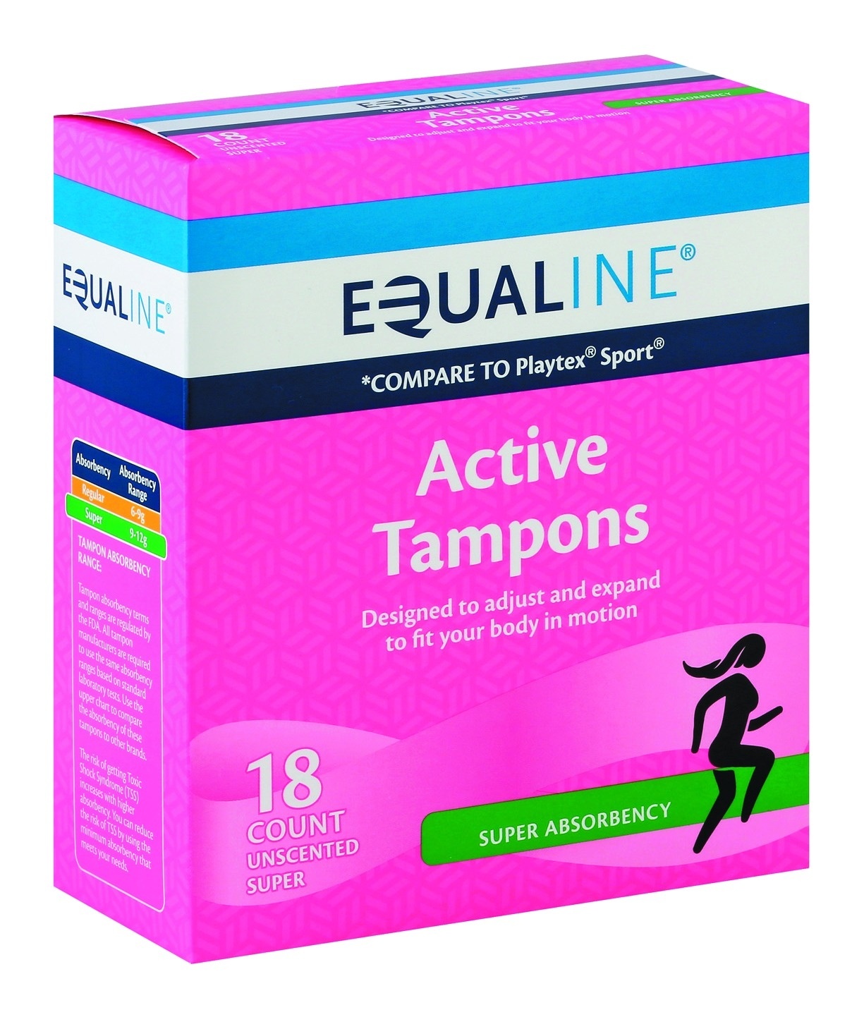 slide 1 of 1, Equaline Active Tampons, Super Absorbency, 18 ct