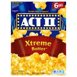 ACT II Xtreme Butter Microwave Popcorn, 2.75 oz. , 6 Count Bags