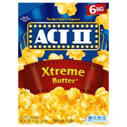 Act II Xtreme Butter Microwave Popcorn, 2.75 oz., 6-Count Bags