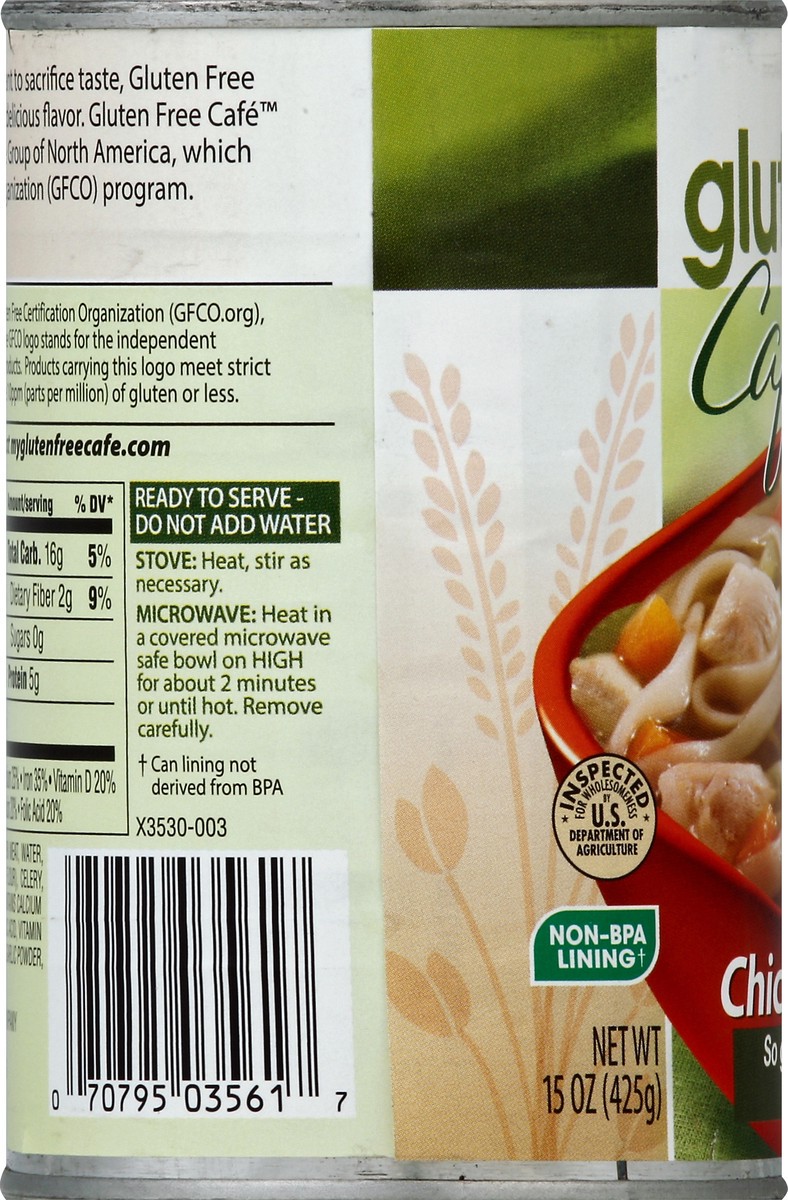 slide 3 of 6, Gluten Free Cafe Chicken Noodle Soup, 15 oz