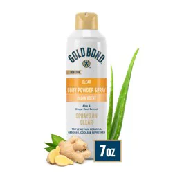 Gold Bond No Mess Invisible Clear Body Powder Spray 7 oz.