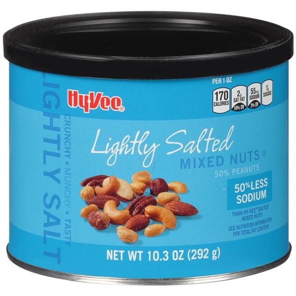 slide 1 of 1, Hy-vee Lightly Salted Mixed Nuts, 10.3 oz