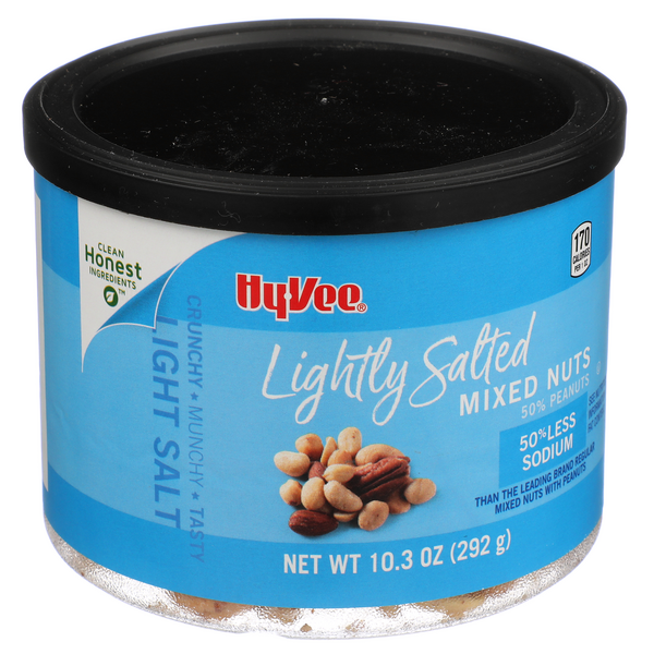 slide 1 of 1, Hy-vee Lightly Salted Mixed Nuts, 10.3 oz
