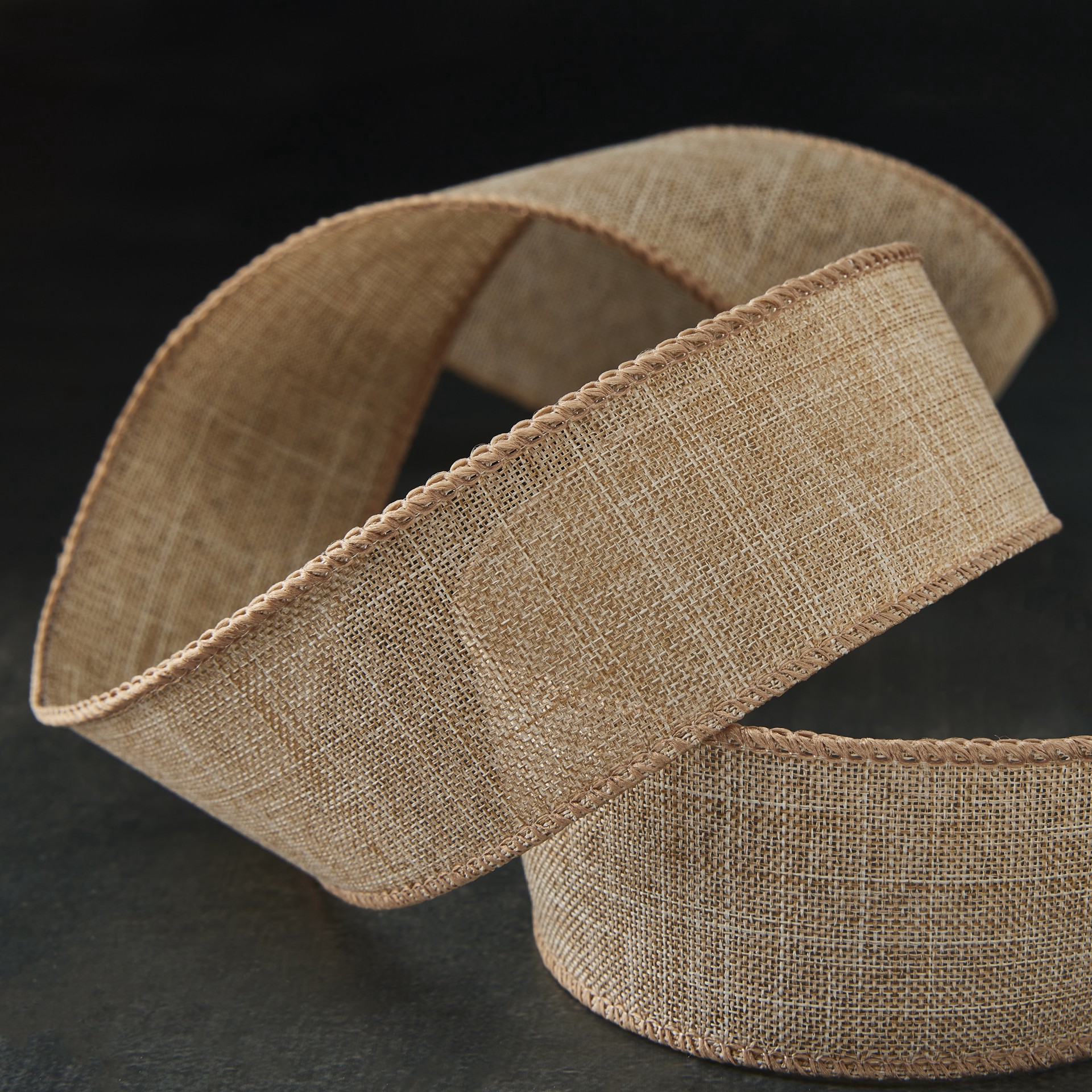 slide 2 of 4, 1.5" X 3yd. Linen Wired Ribbon By Celebrate It, 1.5 in x 3 yd