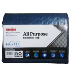Meijer All Purpose Reversible Tarp Blue/green, 9 X 12 Ft
