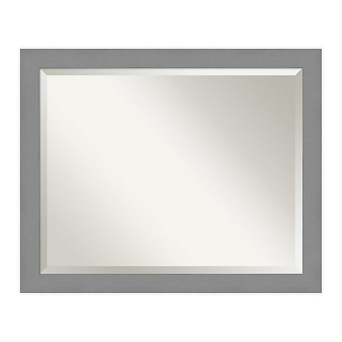 slide 1 of 7, Amanti Art Brushed Nickel Framed Bathroom Vanity Mirror - Nickel/Silver, 32 in x 26 in