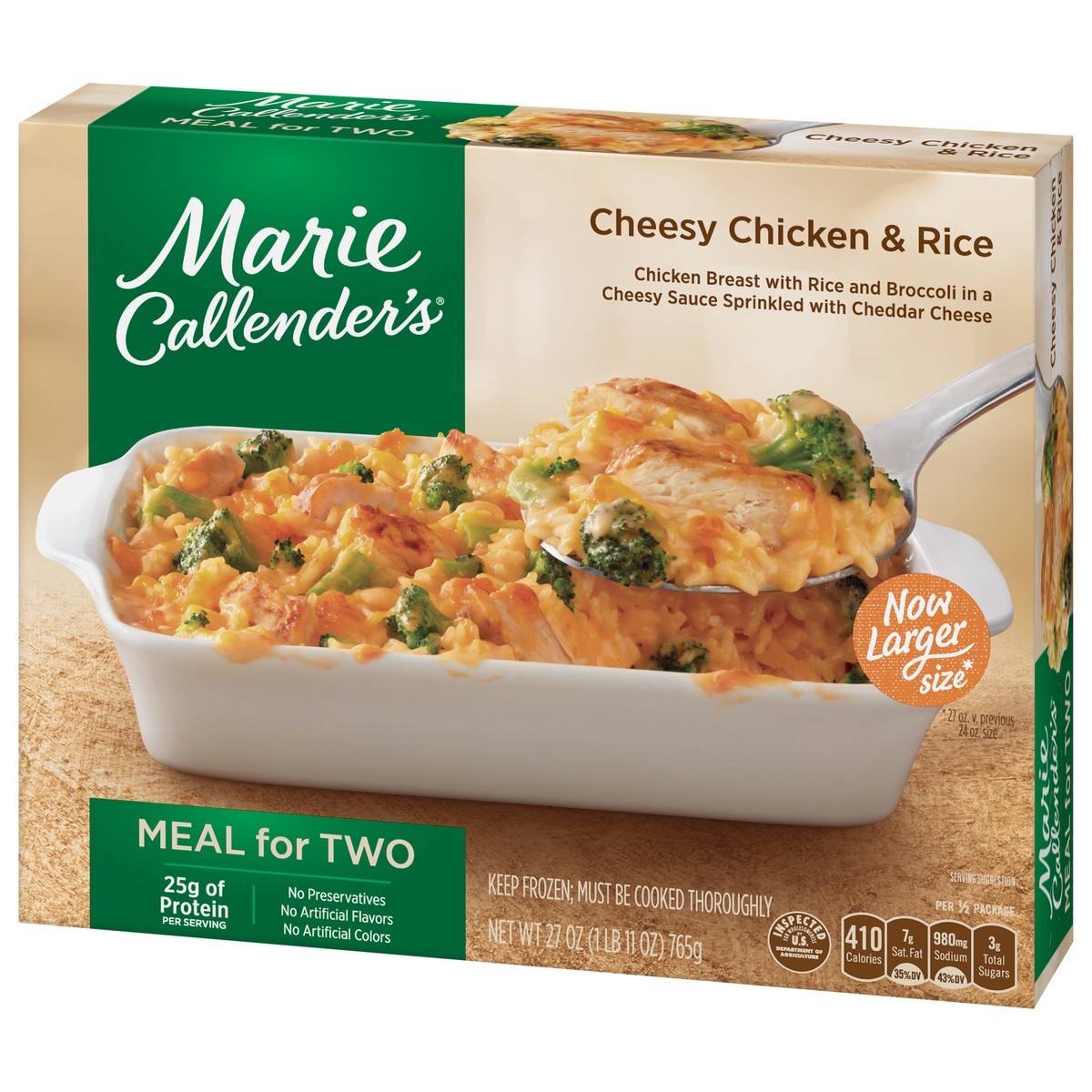 slide 7 of 9, Marie Callender's Meal for Two Cheesy Chicken & Rice 27 oz, 27 oz