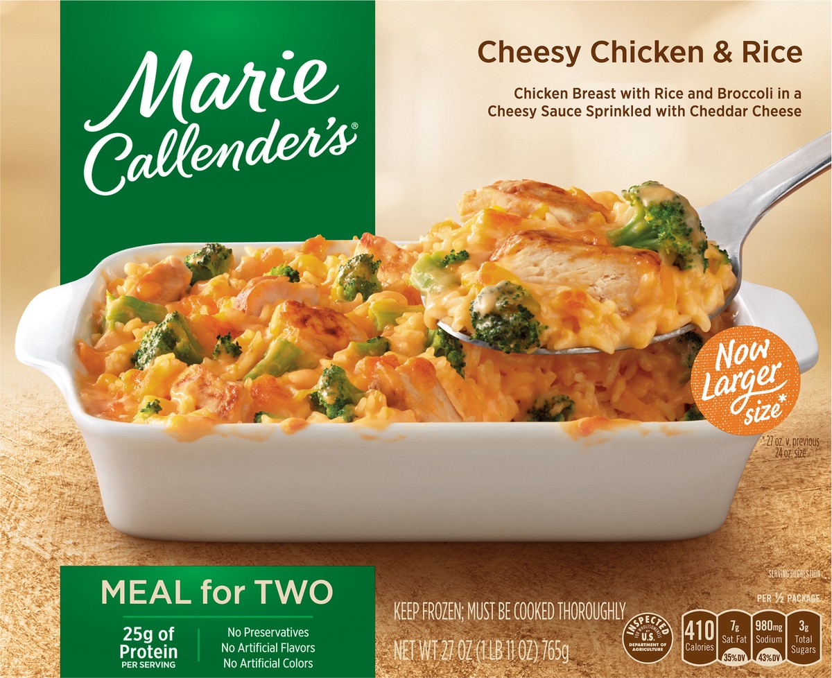 slide 2 of 9, Marie Callender's Meal for Two Cheesy Chicken & Rice 27 oz, 27 oz