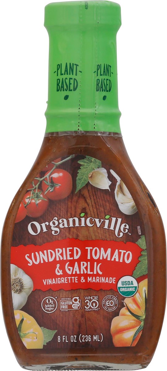 slide 9 of 11, Organicville Sun Dried Tomato & Garlic Organic Vinaigrette, 8 oz