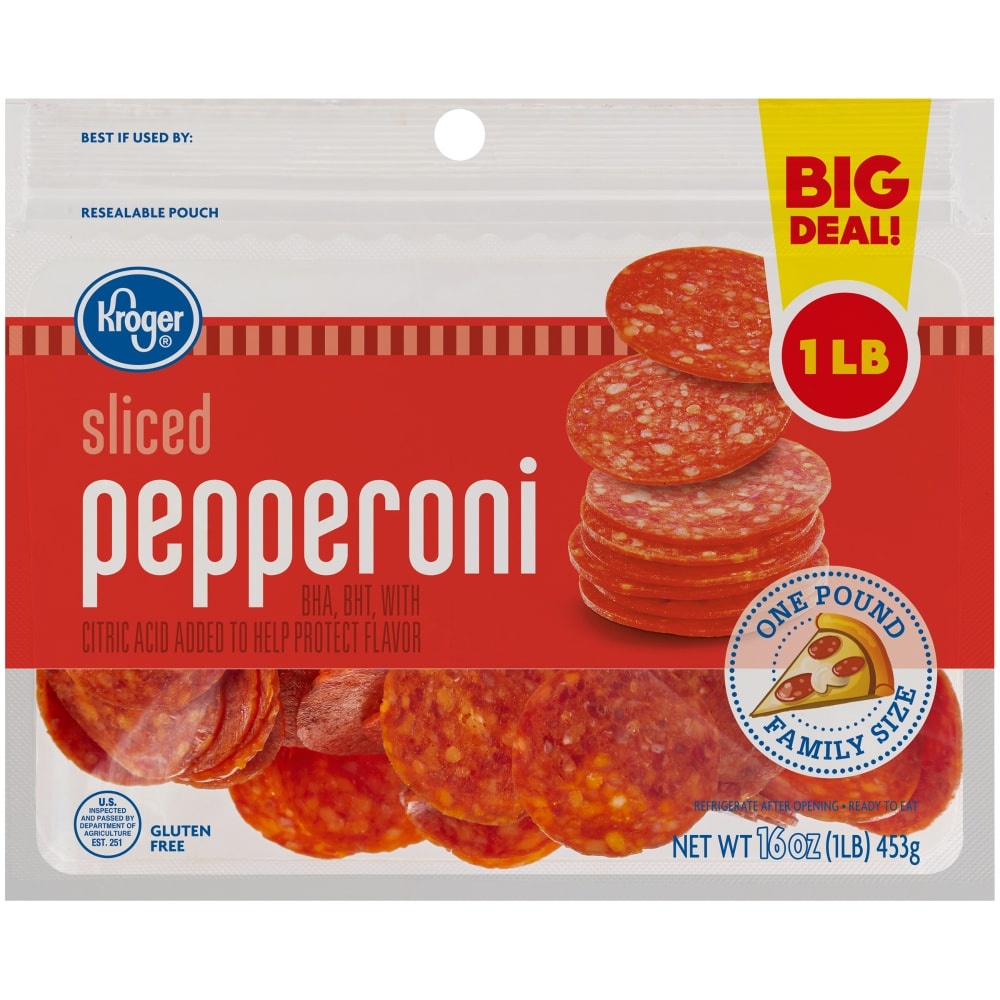 slide 1 of 1, Kroger Sliced Pepperoni, 16 oz