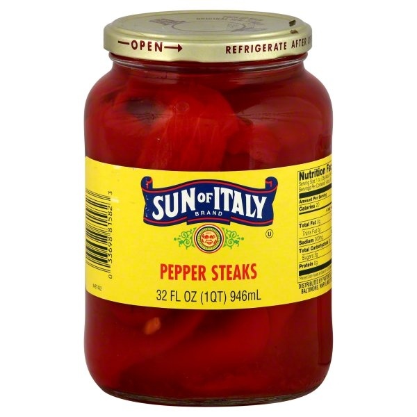 slide 1 of 1, Sun of Italy Cut Pepper Steaks, 32 oz