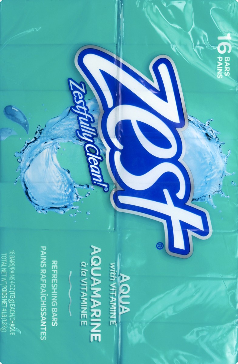 slide 3 of 12, Zest Zestfully Clean Aqua with Vitamin E Refreshing Bars 16 ea, 16 ct