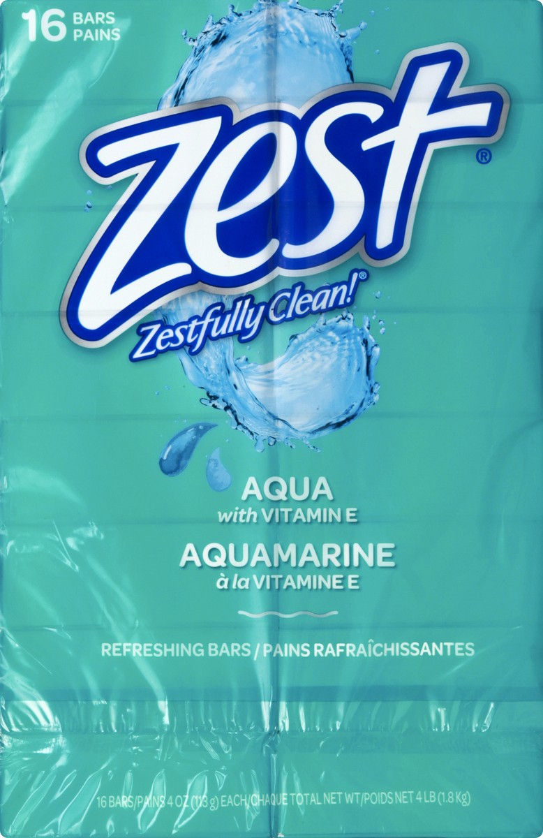 slide 12 of 12, Zest Zestfully Clean Aqua with Vitamin E Refreshing Bars 16 ea, 16 ct