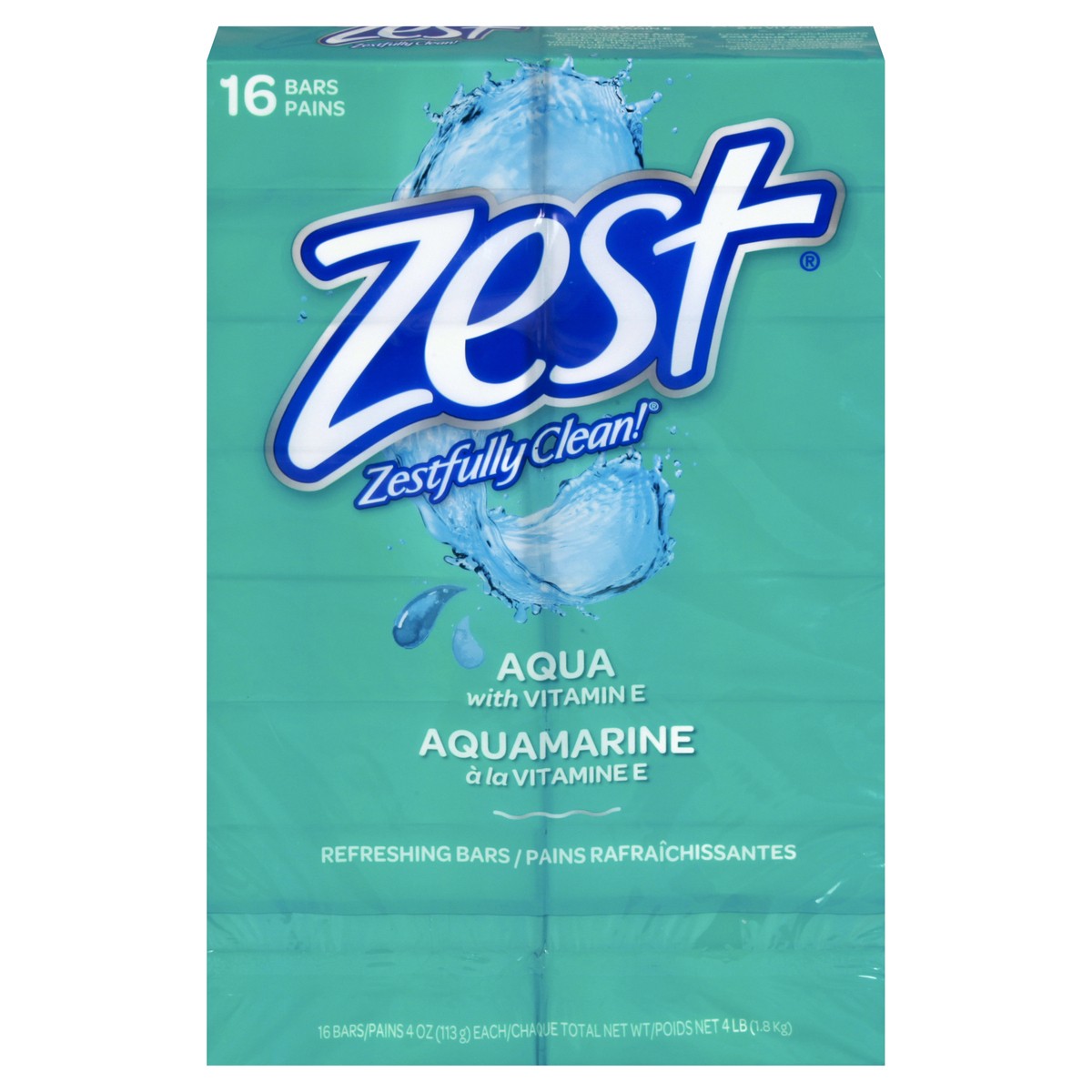 slide 1 of 12, Zest Zestfully Clean Aqua with Vitamin E Refreshing Bars 16 ea, 16 ct