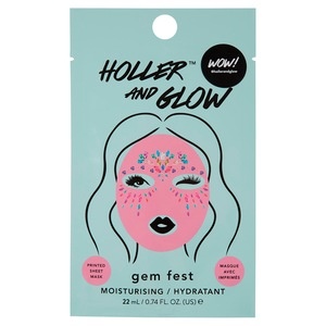 slide 1 of 1, Holler And Glow Gem Fest Moisturising Sheet Mask, 0.74 oz