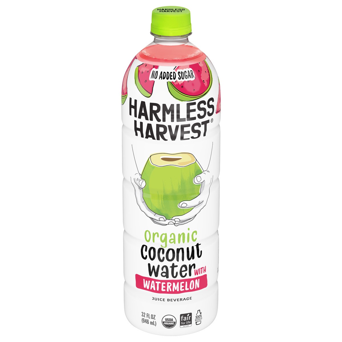 slide 2 of 4, Harmless Harvest Organic No Added Sugar Coconut Water with Watermelon 32 fl oz, 32 fl oz