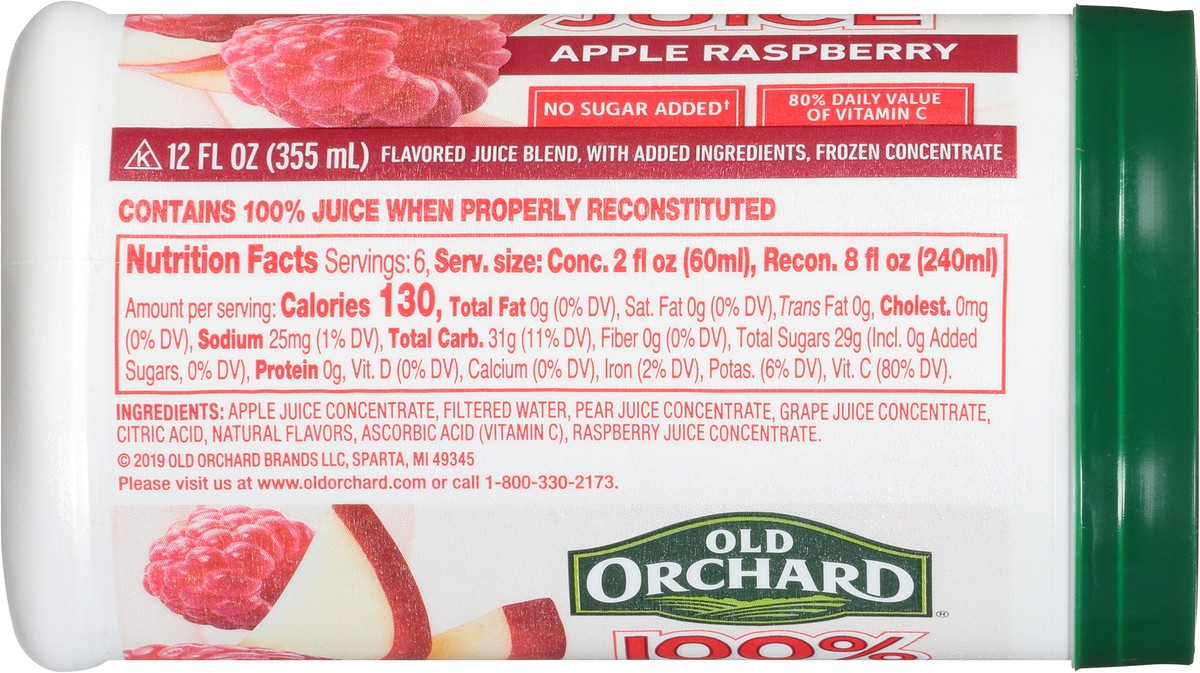 slide 3 of 9, Old Orchard Apple Raspberry 100% Juice Frozen Concentrate 12 fl. oz. Canister, 12 fl oz