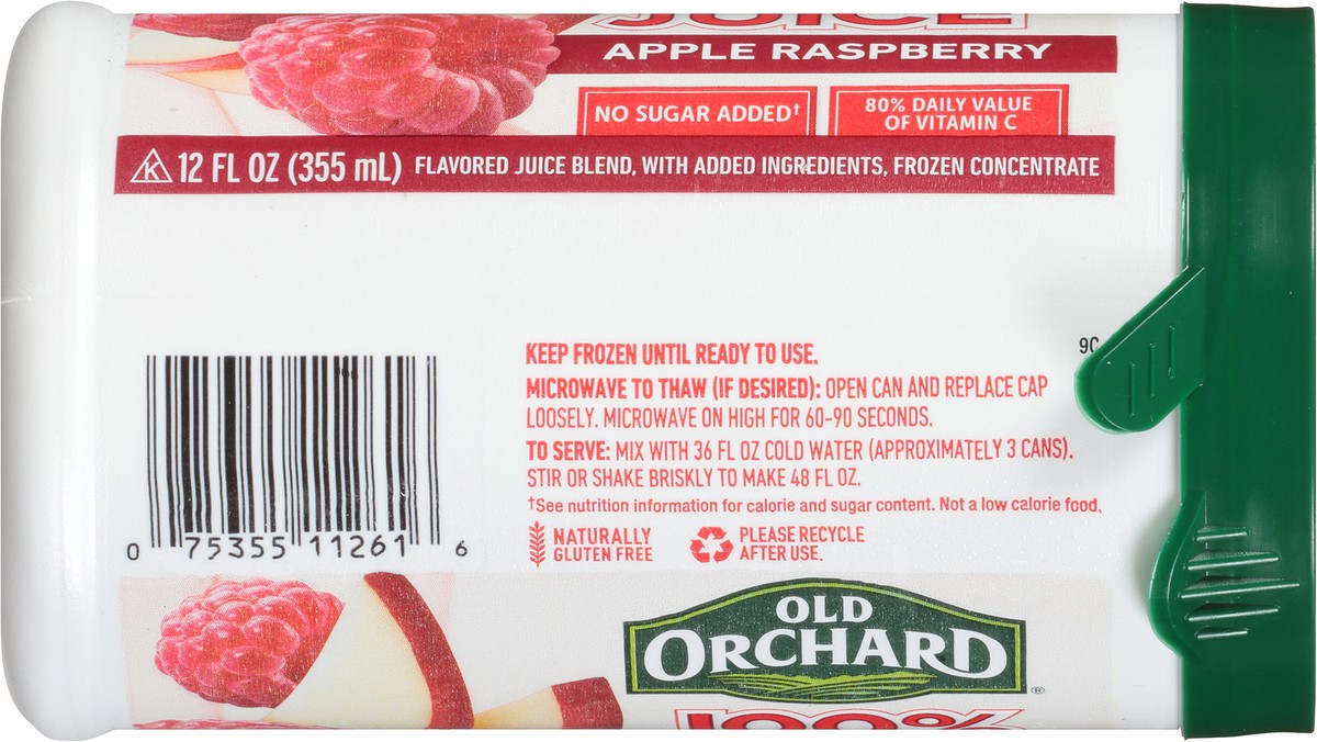 slide 6 of 9, Old Orchard Apple Raspberry 100% Juice Frozen Concentrate 12 fl. oz. Canister, 12 fl oz