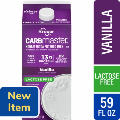 slide 1 of 1, Kroger® CARBMaster® Lactose Free Vanilla Flavored Milk, 59 fl oz