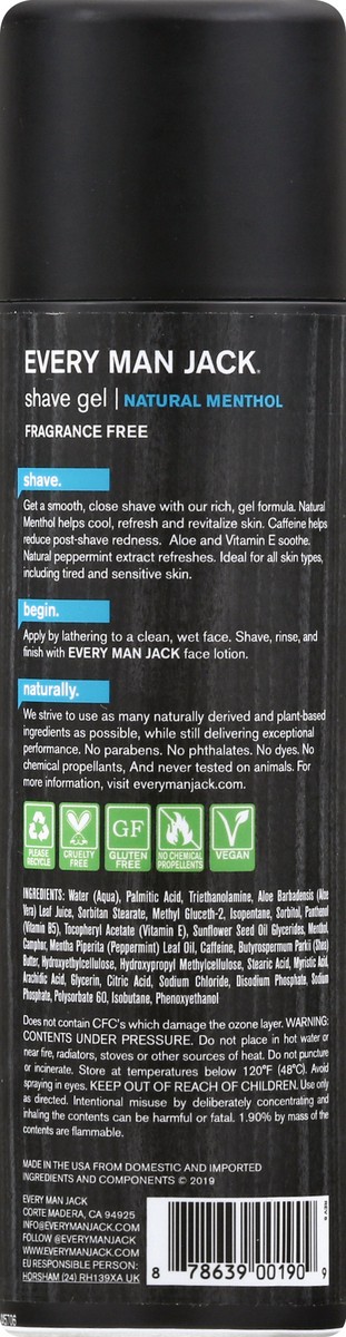 slide 10 of 11, Every Man Jack Cooling Natural Menthol Shave Gel 7 oz, 7 oz