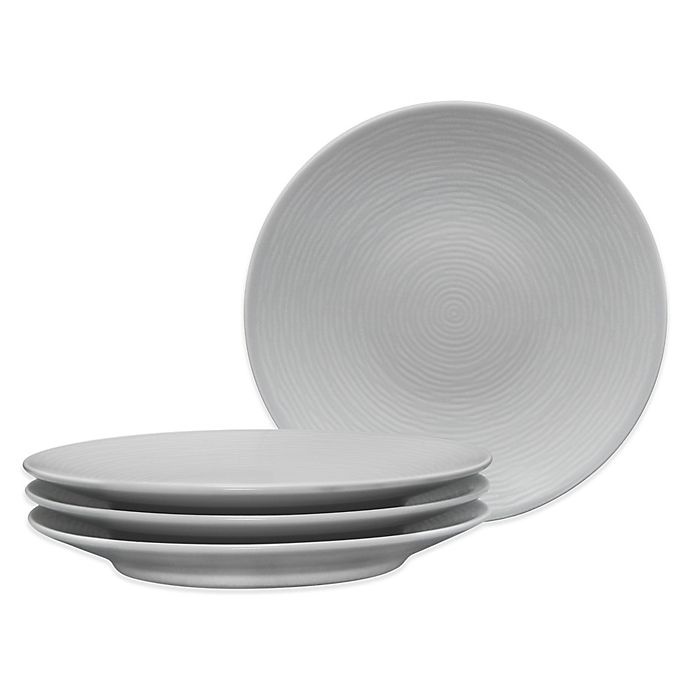 slide 1 of 1, Noritake Grey on Grey Swirl Appetizer Plates, 4 ct