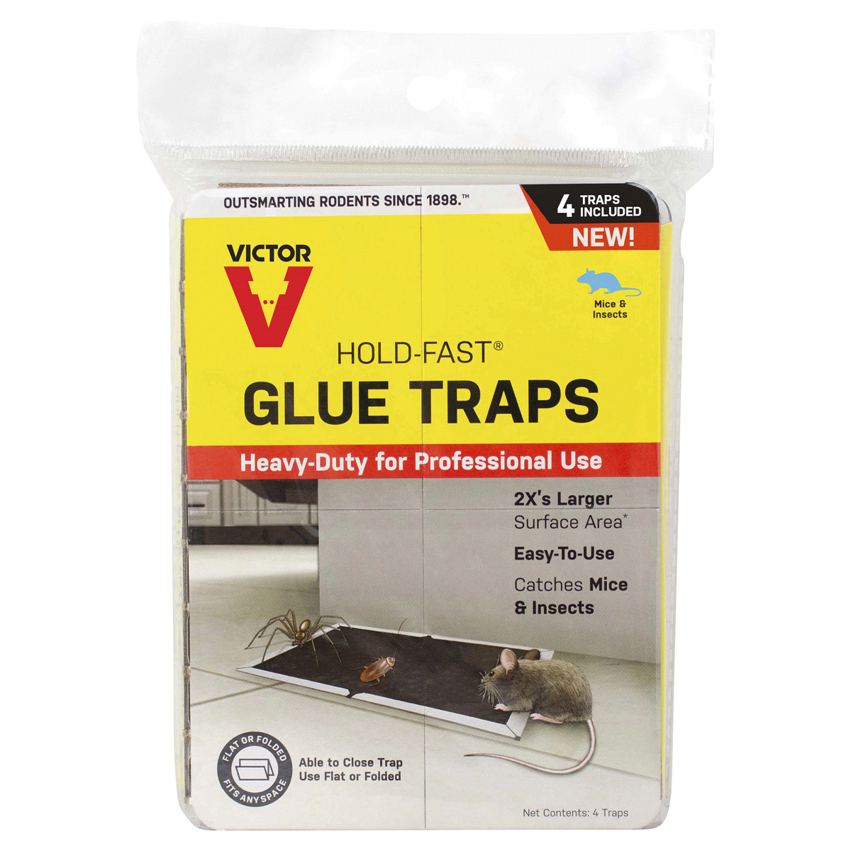 slide 1 of 1, Victor Holdfast Mouse Glue Traps, 4 ct