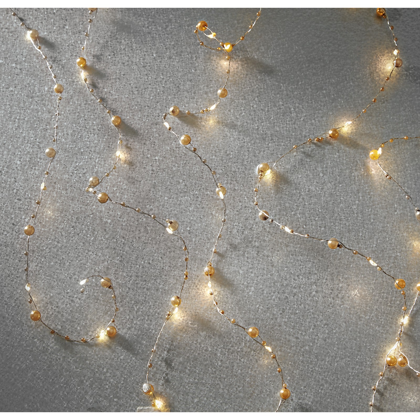 slide 4 of 7, 40ct. Warm White Gold Pearl Led String Lights By Ashland, 40 ct