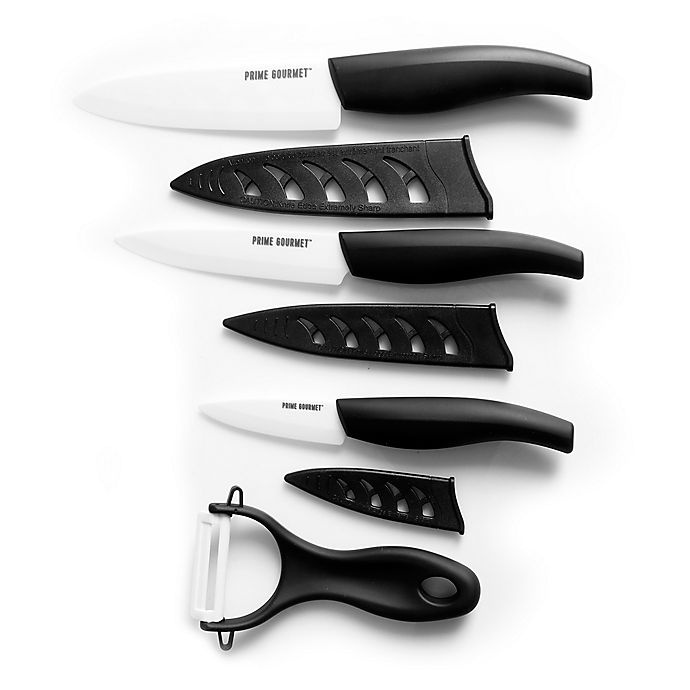 slide 1 of 2, Prime Gourmet Cutlery Set with Sheaths - White, 4 ct