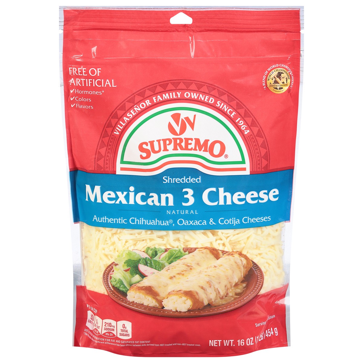 slide 11 of 13, Supremo Shredded Mexican 3 Cheese 16 oz, 16 oz