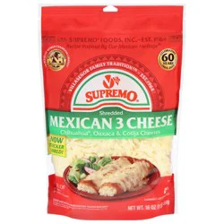 Supremo Chihuahua Mexican 3 Shredded Cheese 16 oz