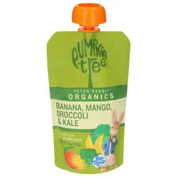 Pumpkin Tree Peter Rabbit Organics Organic Banana, Mango, Broccoli & Kale Fruit & Vegetable Puree 4.4 oz