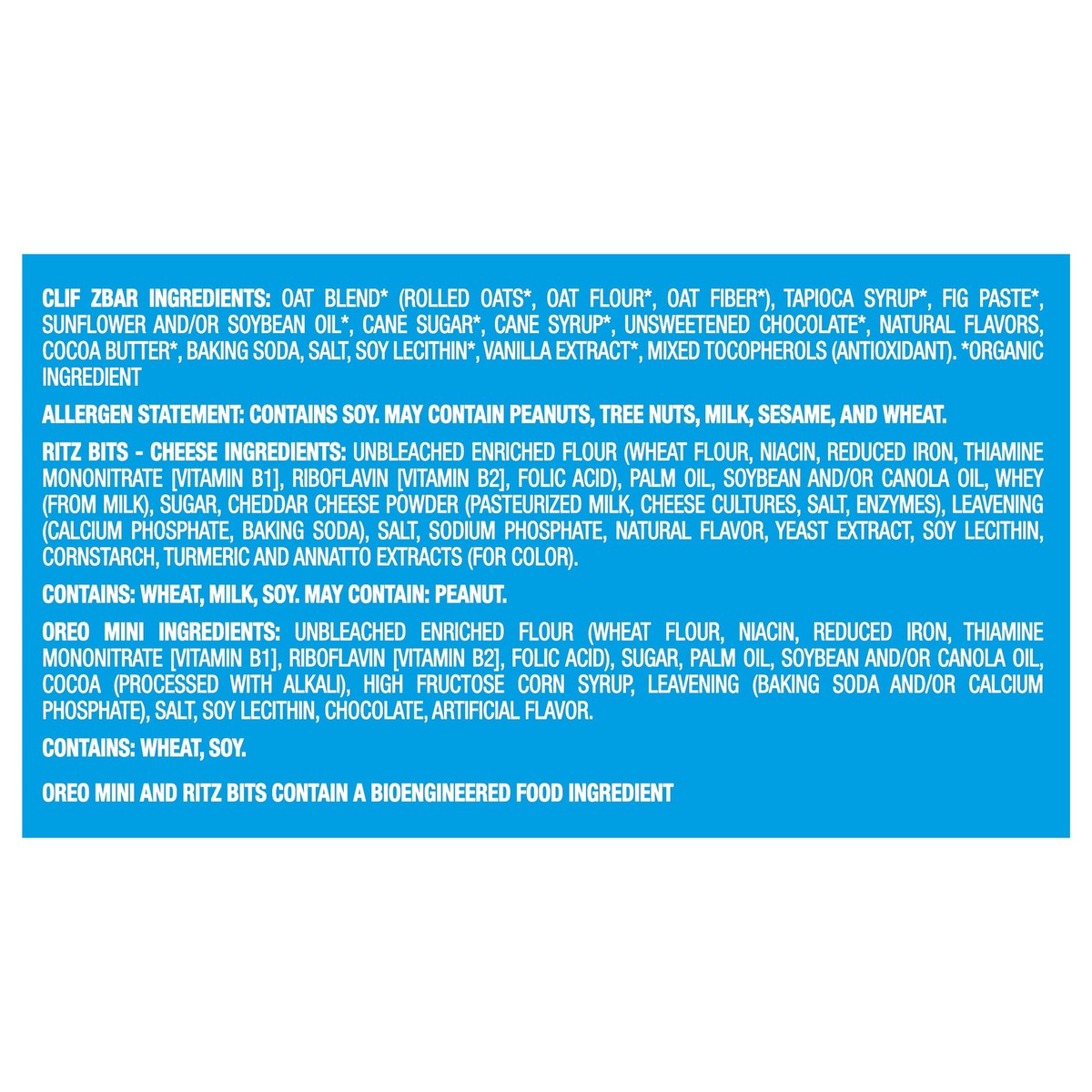 slide 4 of 14, Mondelez International Zbar Chocolate Chip Snack Bars, RITZ Bits Crackers & OREO Mini Cookies, On the Go Snacks Variety Pack, 15 Snack Packs, 16.35 oz