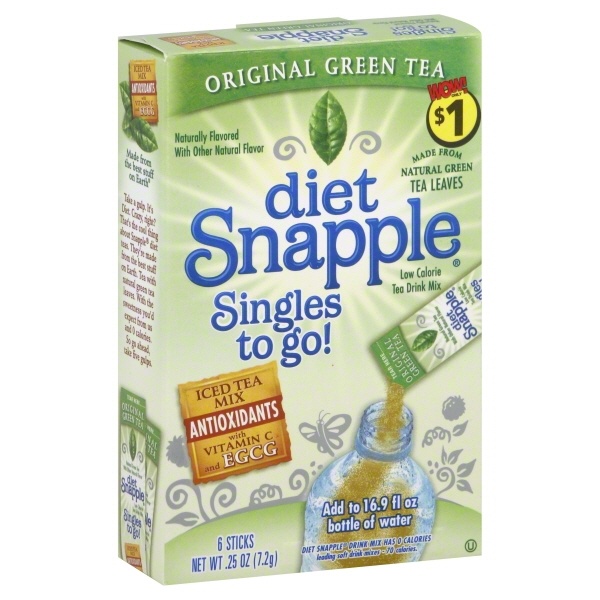 slide 1 of 1, Snapple Singles To Go Original Green Tea, 0.25 oz