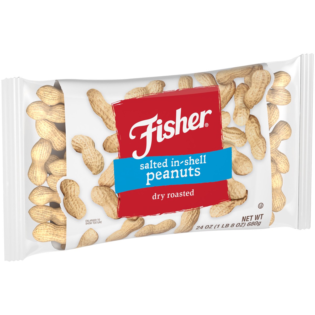 slide 6 of 14, Fisher Salted In-Shell Dry Roasted Peanuts 24 oz. Bag, 24 oz