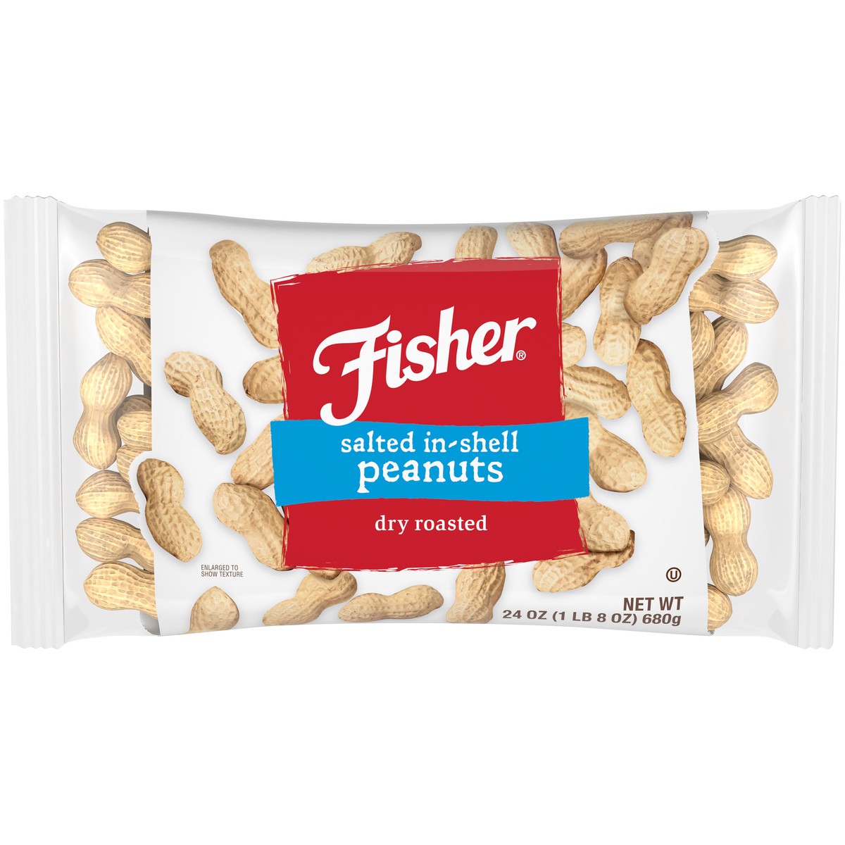 slide 1 of 14, Fisher Salted In-Shell Dry Roasted Peanuts 24 oz. Bag, 24 oz