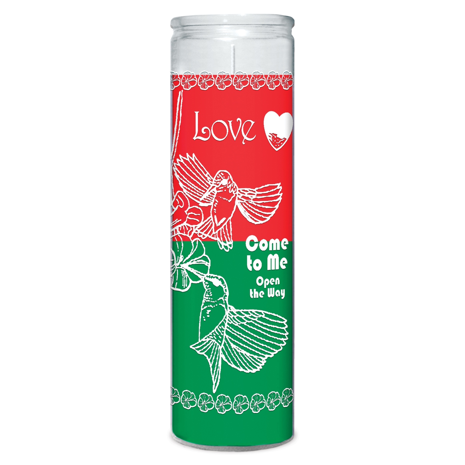 slide 1 of 1, St. Jude Love Candle White Ink Red/Green Wax, 13 oz